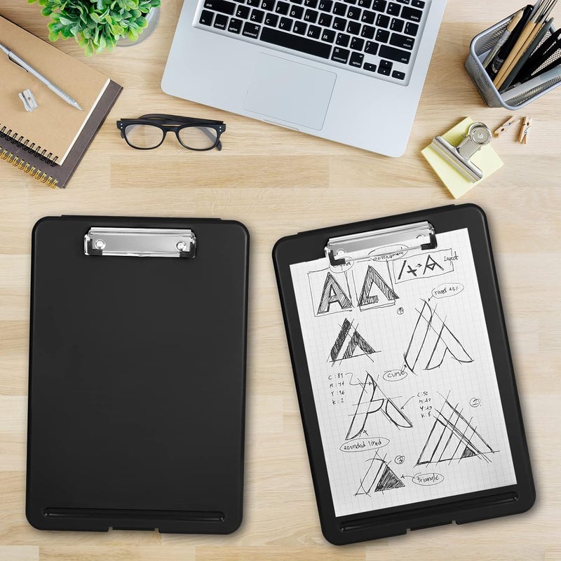 IKAYAS Heavy Duty 9.5 x 13.8 Inch Translucent Metal Storage Clipboard with Black Plastic Clip, Paperboard for Classroom, Office, School, Hospital - Image 4